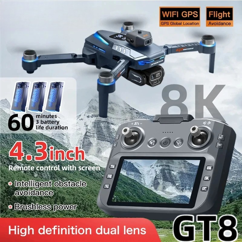 Rc Drone E88 - Original GT8 Drone 8K Professional Dual