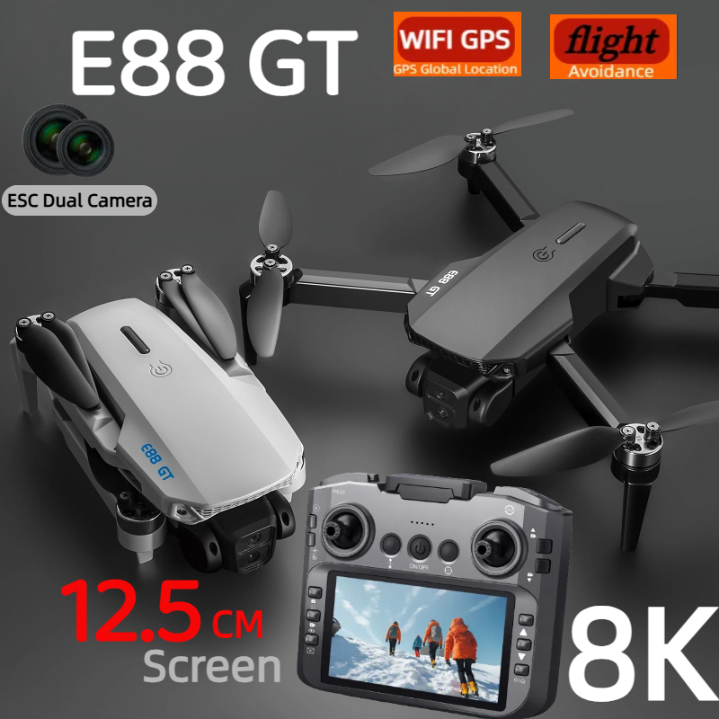 Rc Drone E88 - E88GT Drone 8K Professional HD 360°