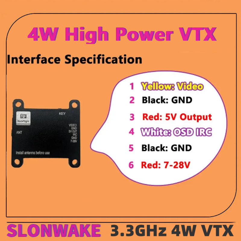 SLONWAKE FPV 3.3G 16CH 4000mW  - Drone Rc Receiver And Transmitter 评论和价格