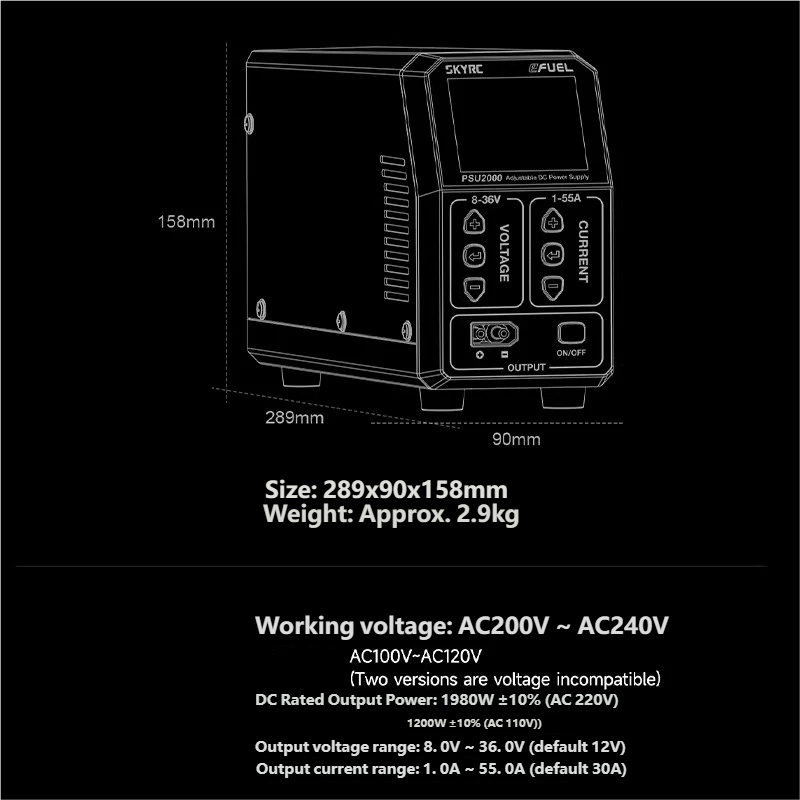 SKYRC PSU2000 1980W Adjustable - Drone With Rc 评论和价格