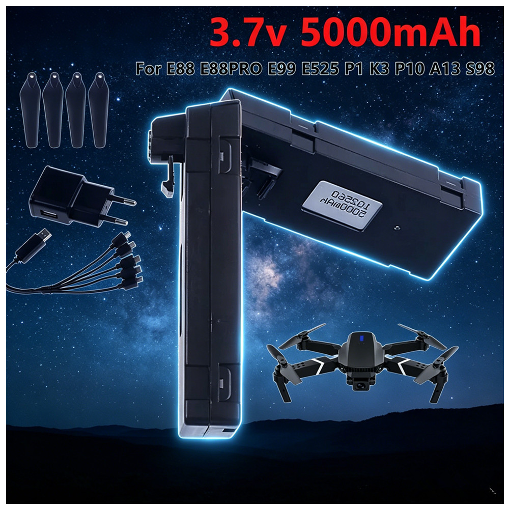 3.7V 5000mAh Rechargeable Li-i - Drone Rc E88 Pro 评论和价格