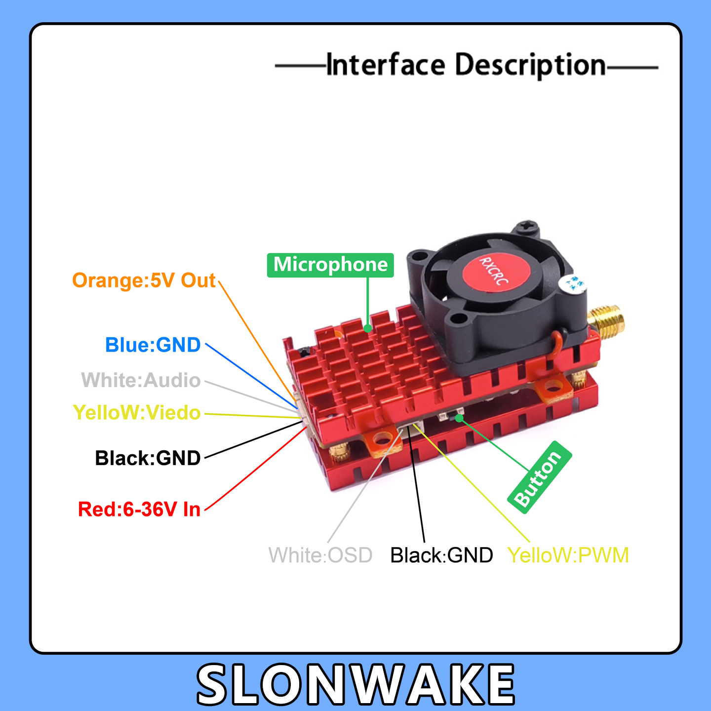 SLONWAKE 5.8G 2W VTX FPV 1800T - Drone Rc Explorer 评论和价格