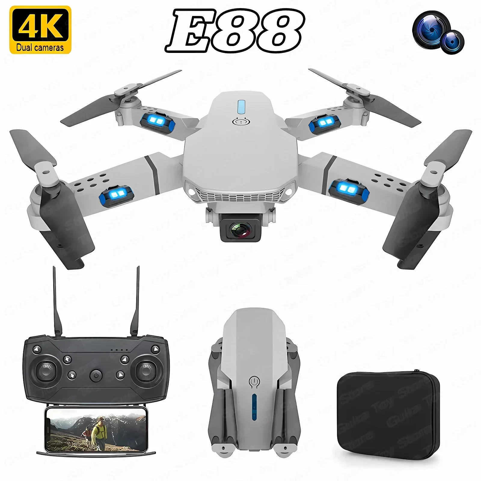E88 Pro WIFI FPV Drone Wide An - Drone Rc E88 Pro 评论和价格