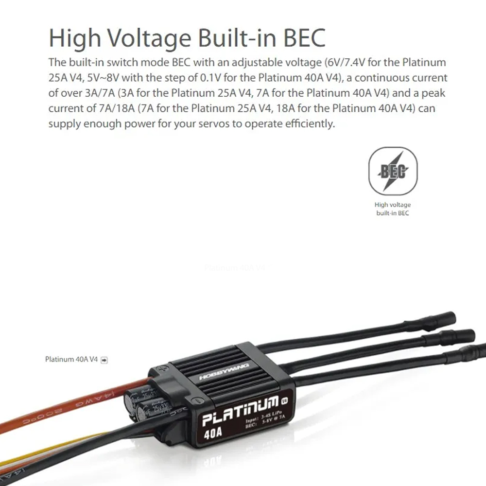 Hobbywing Platinum 25A V4 Brus - Drone Rc V4 评论和价格